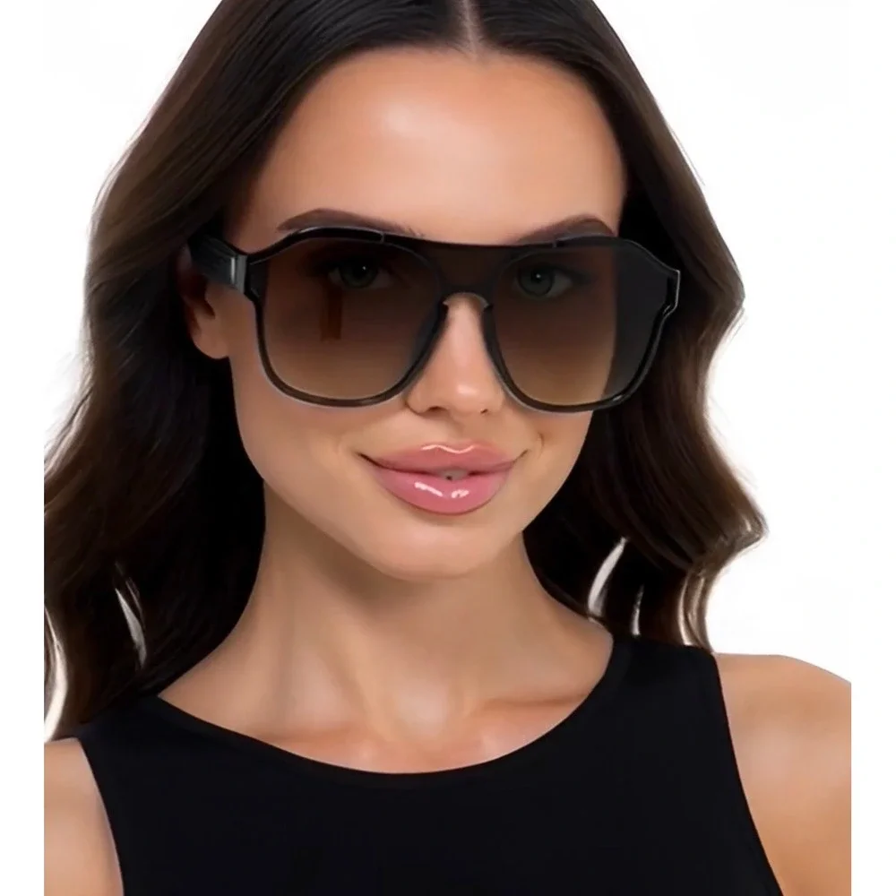 Sun Glasses Sporty Trendy Style Women Square Sunglasses Fashion Oversized Shield